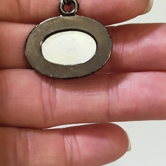 VINTAGE FAUX GLASS AMBER PENDANT BEADED CHAIN Y-SHAPED LARIAT 14-17" NECKLACE - Picture 8 of 9